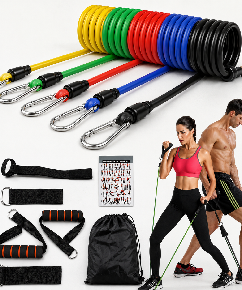 11 Pcs Resistance Band Set For Men & Women
